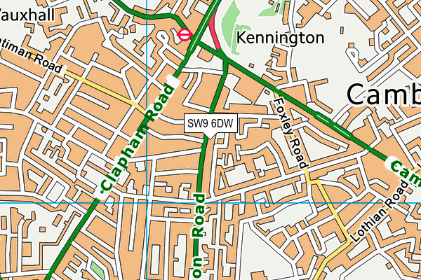 SW9 6DW map - OS VectorMap District (Ordnance Survey)