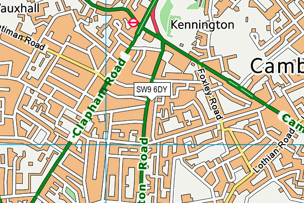 SW9 6DY map - OS VectorMap District (Ordnance Survey)