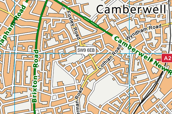 SW9 6EB map - OS VectorMap District (Ordnance Survey)