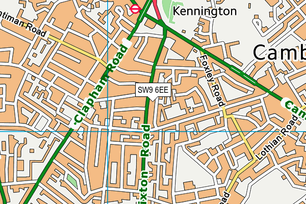 SW9 6EE map - OS VectorMap District (Ordnance Survey)