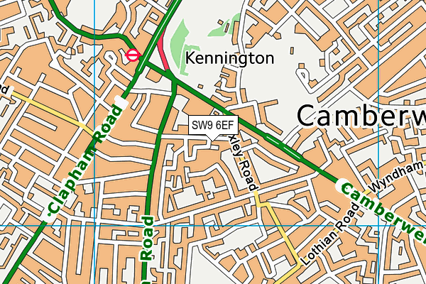 SW9 6EF map - OS VectorMap District (Ordnance Survey)