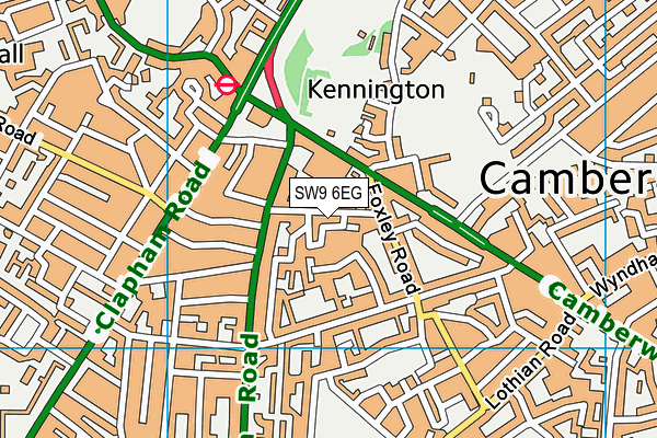 SW9 6EG map - OS VectorMap District (Ordnance Survey)