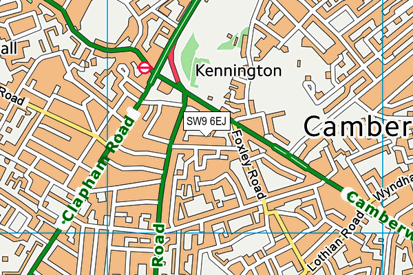 SW9 6EJ map - OS VectorMap District (Ordnance Survey)