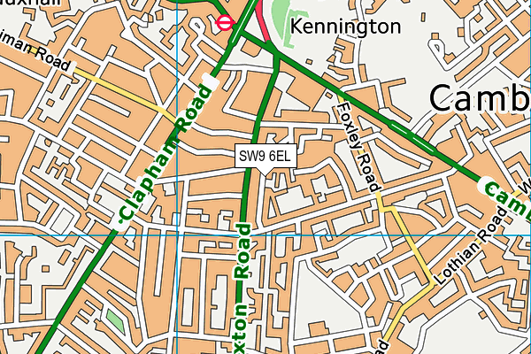 SW9 6EL map - OS VectorMap District (Ordnance Survey)