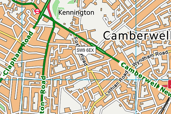 SW9 6EX map - OS VectorMap District (Ordnance Survey)