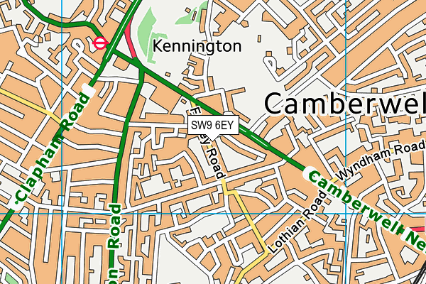 SW9 6EY map - OS VectorMap District (Ordnance Survey)