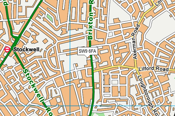 SW9 6FA map - OS VectorMap District (Ordnance Survey)