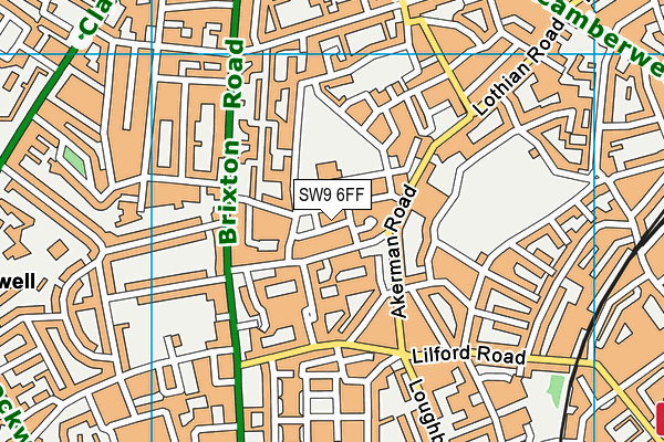 SW9 6FF map - OS VectorMap District (Ordnance Survey)