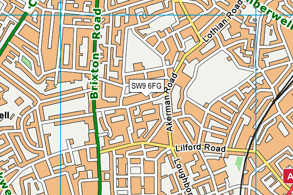 SW9 6FG map - OS VectorMap District (Ordnance Survey)