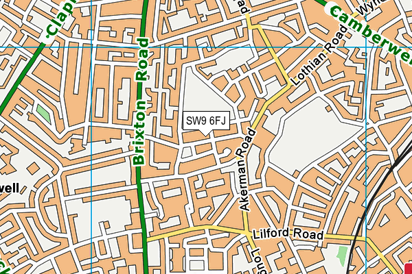 SW9 6FJ map - OS VectorMap District (Ordnance Survey)