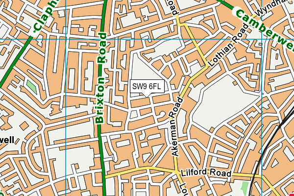 SW9 6FL map - OS VectorMap District (Ordnance Survey)