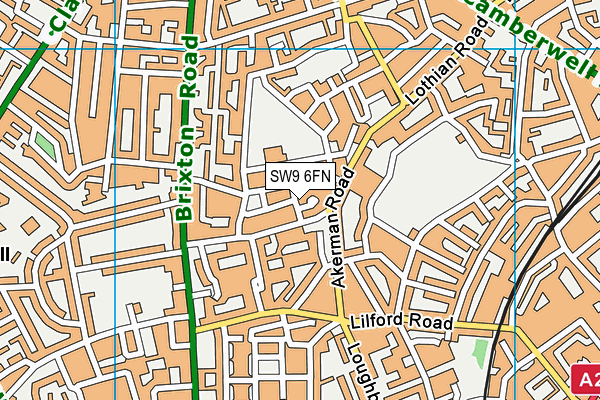 SW9 6FN map - OS VectorMap District (Ordnance Survey)