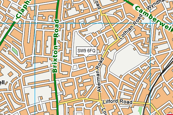 SW9 6FQ map - OS VectorMap District (Ordnance Survey)