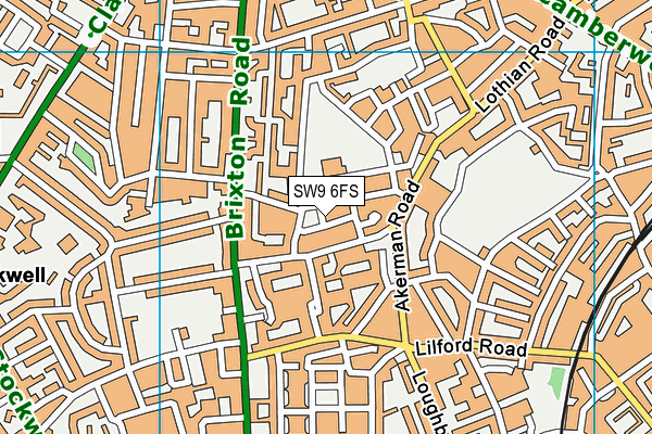 SW9 6FS map - OS VectorMap District (Ordnance Survey)