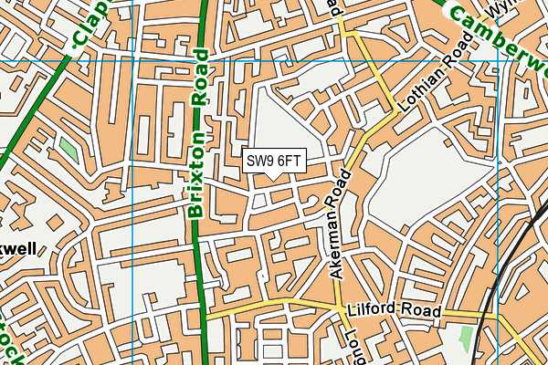 SW9 6FT map - OS VectorMap District (Ordnance Survey)