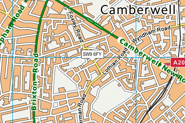 SW9 6FY map - OS VectorMap District (Ordnance Survey)