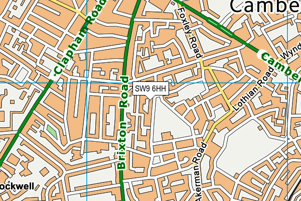 SW9 6HH map - OS VectorMap District (Ordnance Survey)