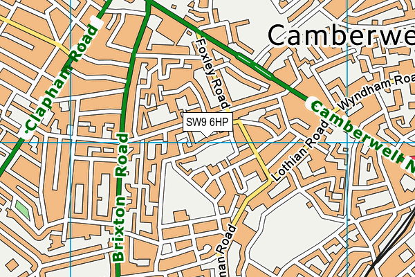 SW9 6HP map - OS VectorMap District (Ordnance Survey)