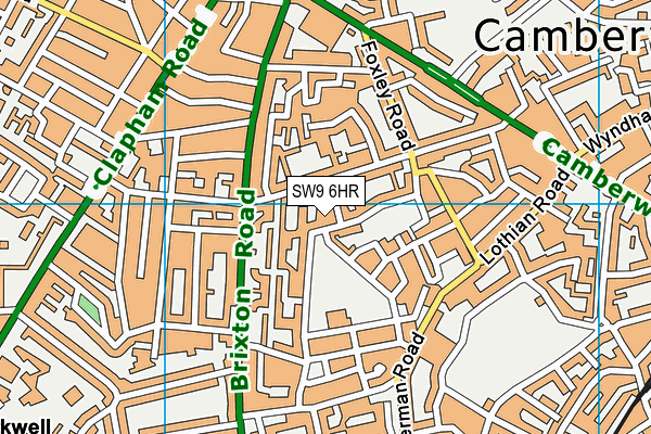 SW9 6HR map - OS VectorMap District (Ordnance Survey)