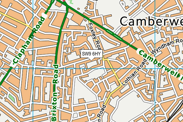 SW9 6HY map - OS VectorMap District (Ordnance Survey)