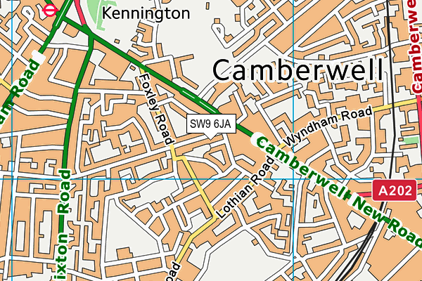 SW9 6JA map - OS VectorMap District (Ordnance Survey)