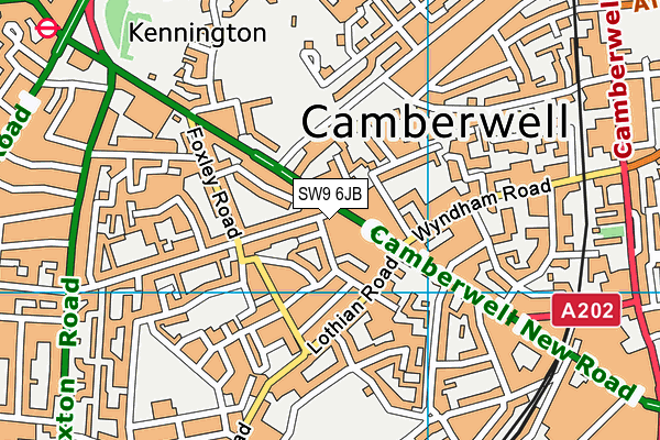 SW9 6JB map - OS VectorMap District (Ordnance Survey)