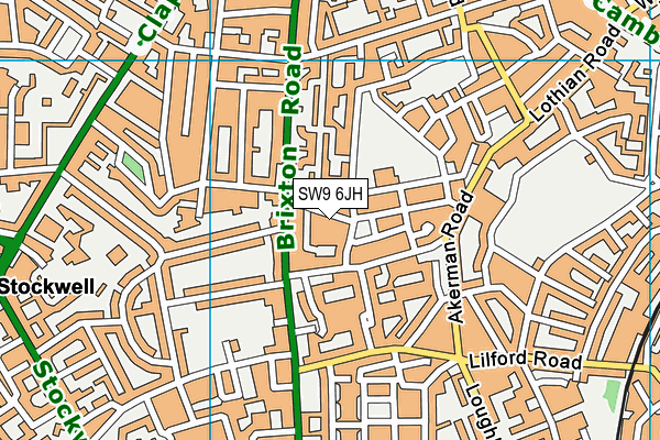 SW9 6JH map - OS VectorMap District (Ordnance Survey)