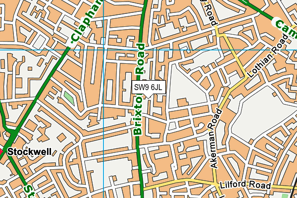 SW9 6JL map - OS VectorMap District (Ordnance Survey)