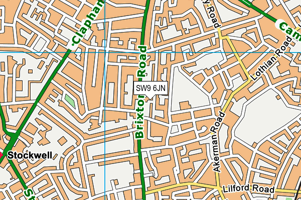 SW9 6JN map - OS VectorMap District (Ordnance Survey)