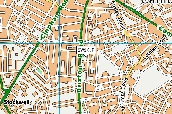 SW9 6JP map - OS VectorMap District (Ordnance Survey)