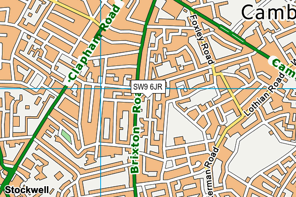 SW9 6JR map - OS VectorMap District (Ordnance Survey)