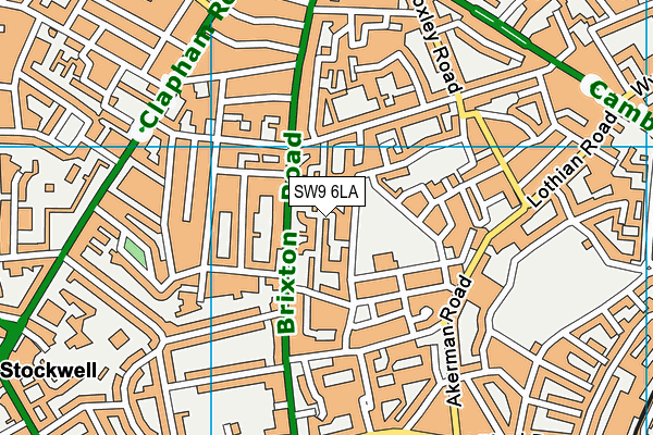 SW9 6LA map - OS VectorMap District (Ordnance Survey)