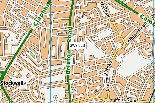 SW9 6LB map - OS VectorMap District (Ordnance Survey)