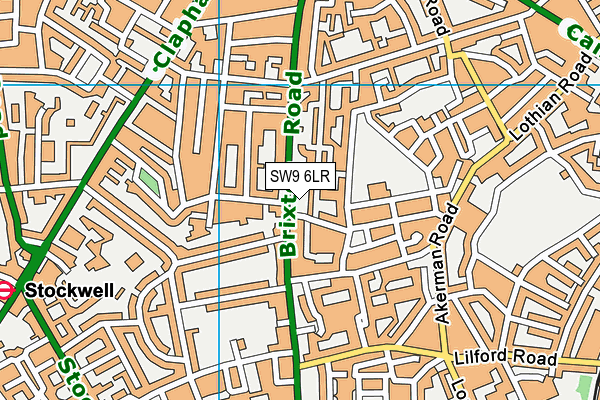 SW9 6LR map - OS VectorMap District (Ordnance Survey)