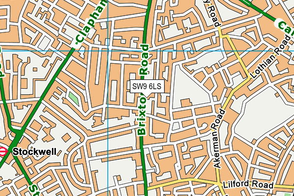 SW9 6LS map - OS VectorMap District (Ordnance Survey)