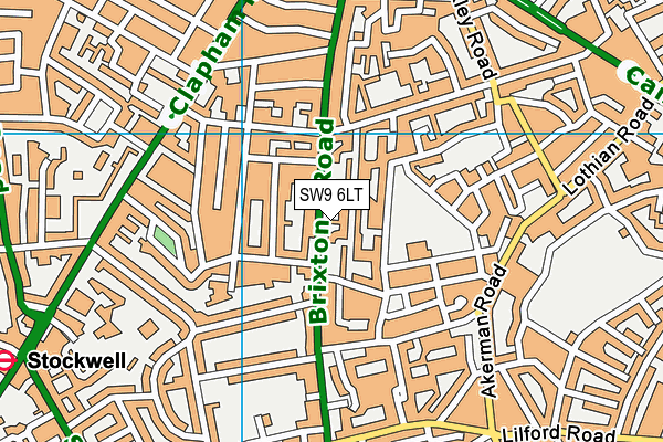 SW9 6LT map - OS VectorMap District (Ordnance Survey)