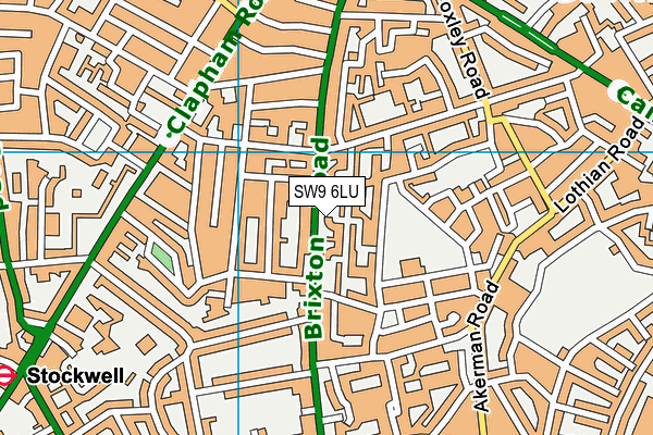 SW9 6LU map - OS VectorMap District (Ordnance Survey)