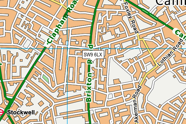 SW9 6LX map - OS VectorMap District (Ordnance Survey)