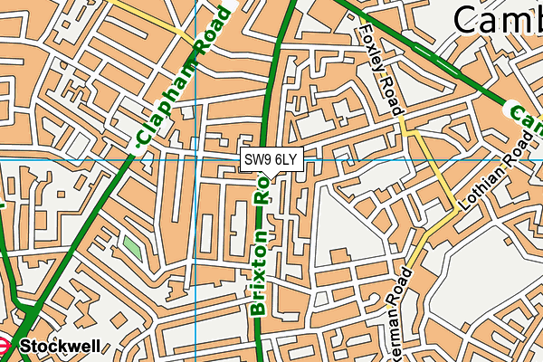 SW9 6LY map - OS VectorMap District (Ordnance Survey)