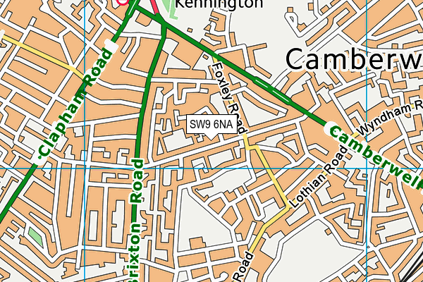 SW9 6NA map - OS VectorMap District (Ordnance Survey)