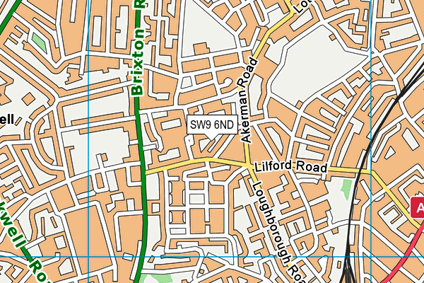 SW9 6ND map - OS VectorMap District (Ordnance Survey)