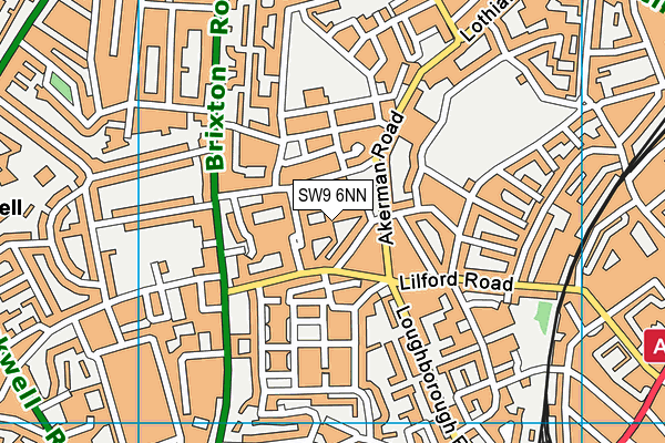 SW9 6NN map - OS VectorMap District (Ordnance Survey)