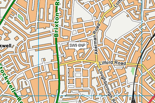 SW9 6NP map - OS VectorMap District (Ordnance Survey)