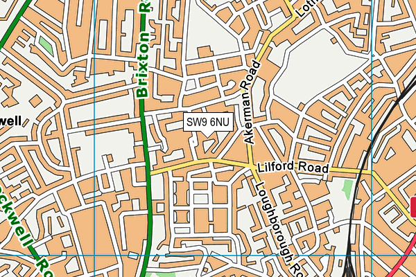 SW9 6NU map - OS VectorMap District (Ordnance Survey)