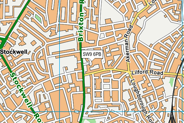 SW9 6PB map - OS VectorMap District (Ordnance Survey)
