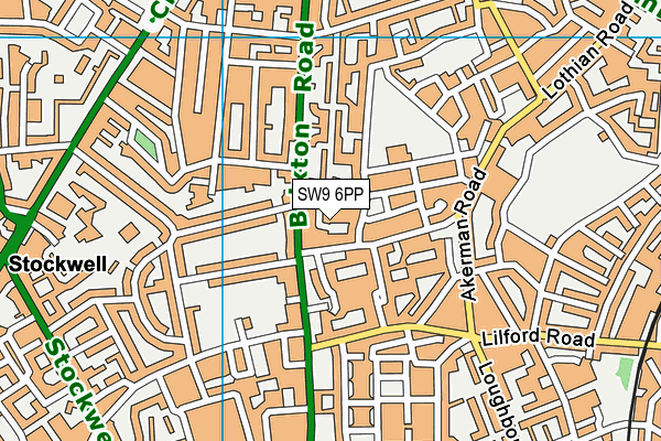 SW9 6PP map - OS VectorMap District (Ordnance Survey)