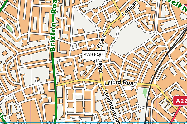 SW9 6QG map - OS VectorMap District (Ordnance Survey)