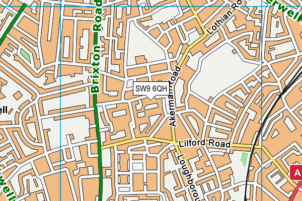 SW9 6QH map - OS VectorMap District (Ordnance Survey)