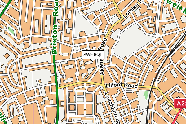 SW9 6QL map - OS VectorMap District (Ordnance Survey)