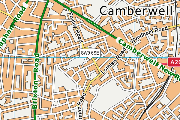 SW9 6SE map - OS VectorMap District (Ordnance Survey)